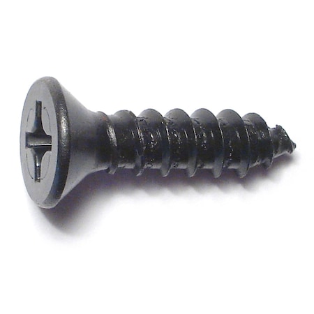 Midwest Fastener Sheet Metal Screw, #14 x 1 in, Black Steel Flat Head Phillips Drive, 8 PK 79467